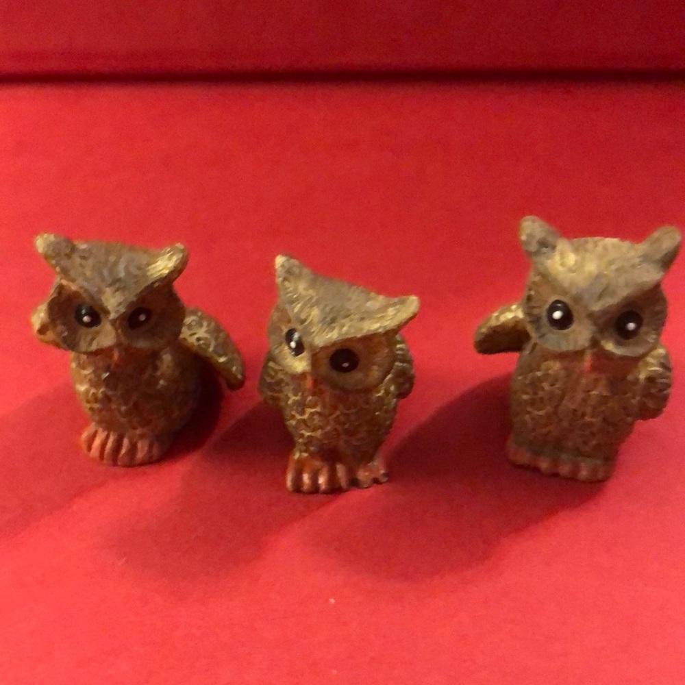Vintage Miniature owls set of 3